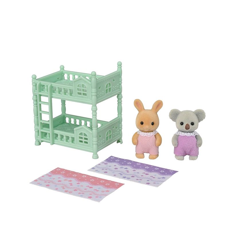 Sylvanian Families Sunny Rabbit Baby’s Bunk Bed Set con Figuras Bebé