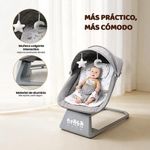Columpio Mecedor para Bebé con Toldo, Bluetooth y Control Remoto Gris 69 x 54 x 78 cm
