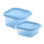 Set de Contenedores Sandwichito y Sandwich de 2 y 3 Tazas Color Celeste