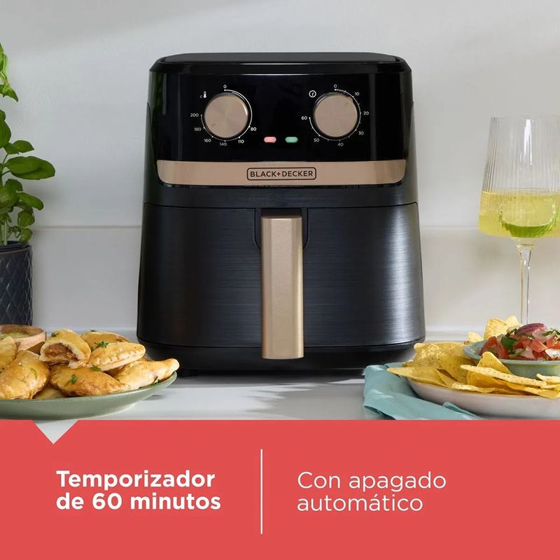 Freidora de Aire Purify de 4.2 L con Bandeja Cerámica Color Negro