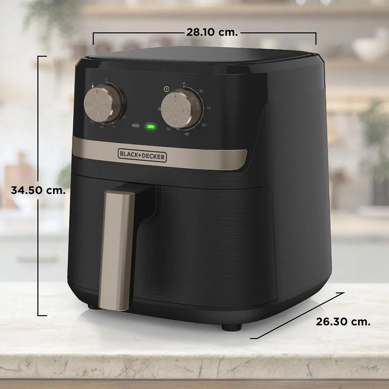 Freidora de Aire Purify de 4.2 L con Bandeja Cerámica Color Negro