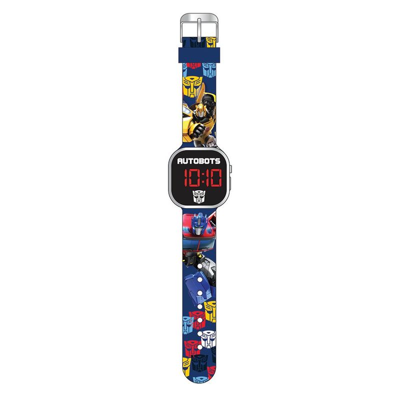 Reloj Digital Infantil LED Cuadrado Diseño Transformers Autobots Color Azul