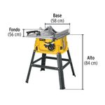 Sierra de Mesa 10 plg 2 1/2 HP con Base y Guía de Inglete