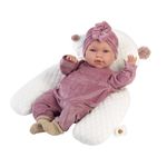 Muñeca Llorens Abril Recién Nacida con Cojín y Pijama Rosa 42 cm