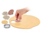 Set de 4 Sellos Delicia para Decoración de Galletas Color Rosado y Beige