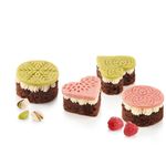 Set de 4 Sellos Delicia para Decoración de Galletas Color Rosado y Beige