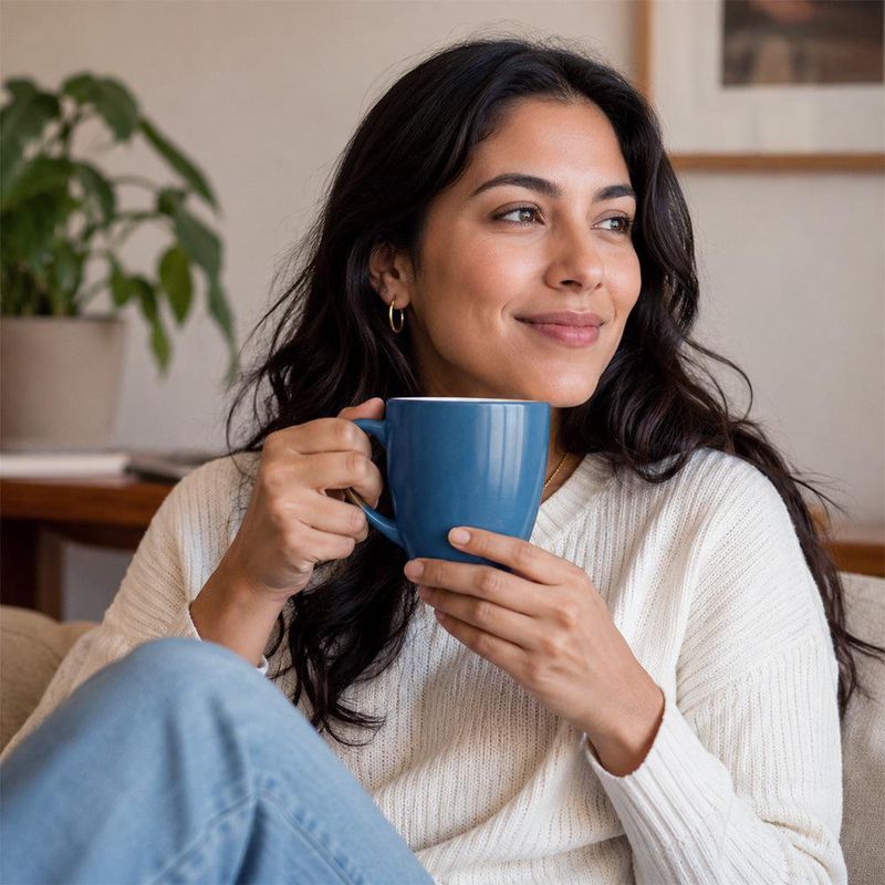 Taza de Gres Cerámico Stylish de 12 oz para Café o Té - Colores Surtidos