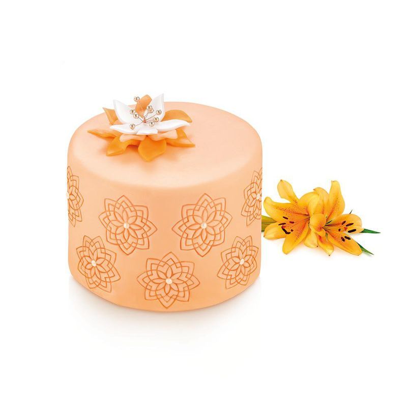 Set de 4 Sellos Delicia para Decoración de Galletas Color Rosado y Beige