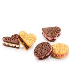 Set de 4 Sellos Delicia para Decoración de Galletas Color Rosado y Beige
