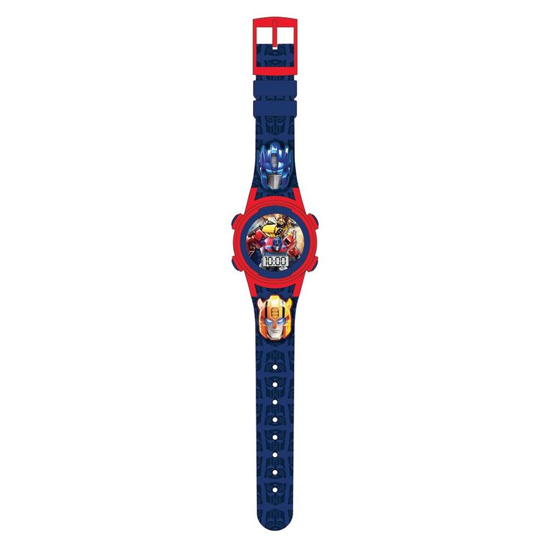Reloj Digital Infantil Diseño Transformers Optimus Prime y Bumblebee con Pantalla LCD Color Azul y Rojo