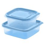 Set de Contenedores Cuadrados y Sandwichito de 2 y 1.5 Tazas Color Celeste