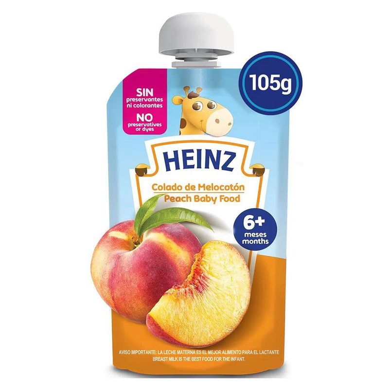 Compota de Melocotón Heinz Baby Food Pouch 105 g 6+ Meses