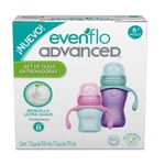 Set de Tazas Entrenadoras Advanced con Boquilla Suave Antiderrames Color Rosado y Morado 150 mL y 270 mL