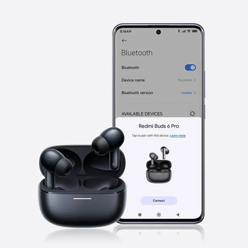 Audífonos Inalámbricos Redmi Buds 6 Pro con Cancelación de Ruido, Bluetooth 5.3 y Estuche Blanco