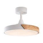 Ventilador de Techo Fortuna LED 36 plg Color Blanco con Acabado Madera