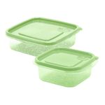 Set de Contenedores Cuadrados y Sandwichito de 2 y 1.5 Tazas Color Verde