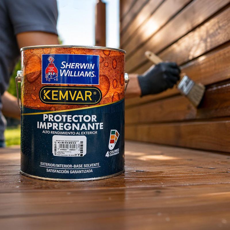 Protector Impregnante para Madera Kemvar Cedro de 1 Galón