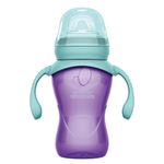Set de Tazas Entrenadoras Advanced con Boquilla Suave Antiderrames Color Rosado y Morado 150 mL y 270 mL