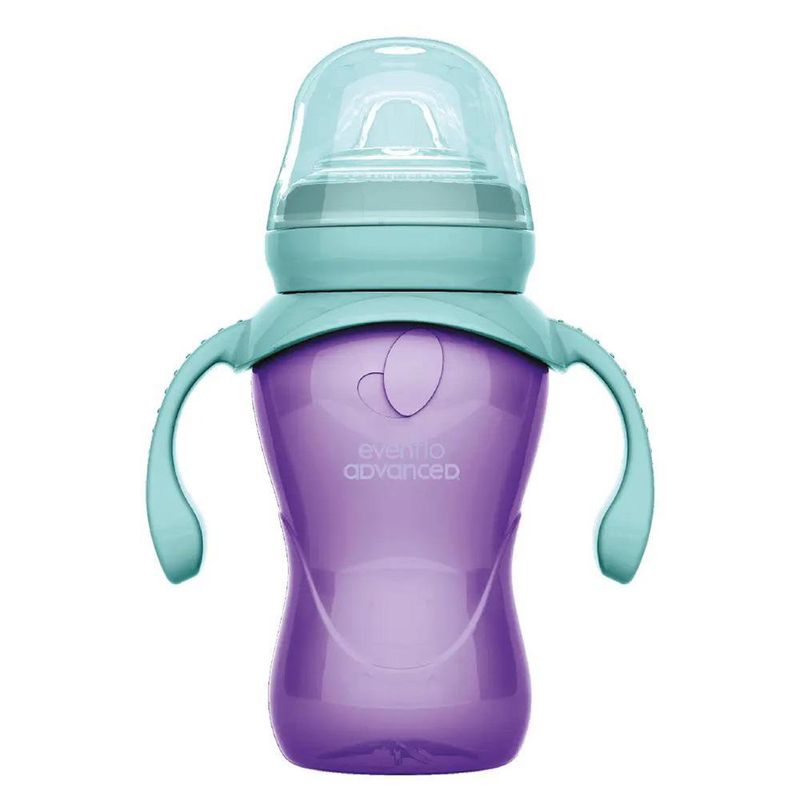 Set de Tazas Entrenadoras Advanced con Boquilla Suave Antiderrames Color Rosado y Morado 150 mL y 270 mL