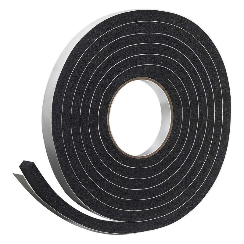 Cinta de Espuma PVC Color Negra de 1/2x3/8 plg y 10 pies