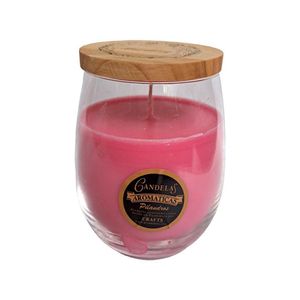 Vela con Aroma Floral Coral y Tapa de Madera