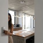 Lámpara Colgante LED de 4 Aros Níquel Satinado con Altura Ajustable de 126 cm para Interior