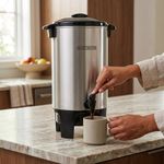 Percoladora de Café de Acero Inoxidable 40 Tazas con Luz Indicadora y Llave Servidora