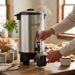 Percoladora de Café de Acero Inoxidable 40 Tazas con Luz Indicadora y Llave Servidora