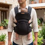 Portabebé I Love Travel Negro Acolchado Ajustable para Bebés de 0 a 10 Meses
