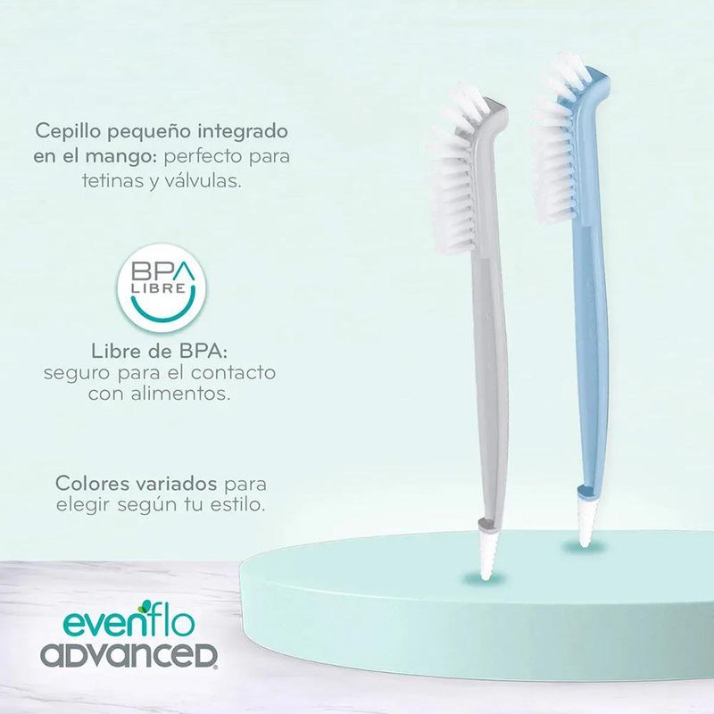 Set de Escobillón Advanced con Cerdas Suaves para Limpieza de Biberones y Pajillas