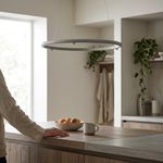 Lámpara Colgante LED de 1 Aro Blanco de 25W 3000K con Altura Ajustable para Interior
