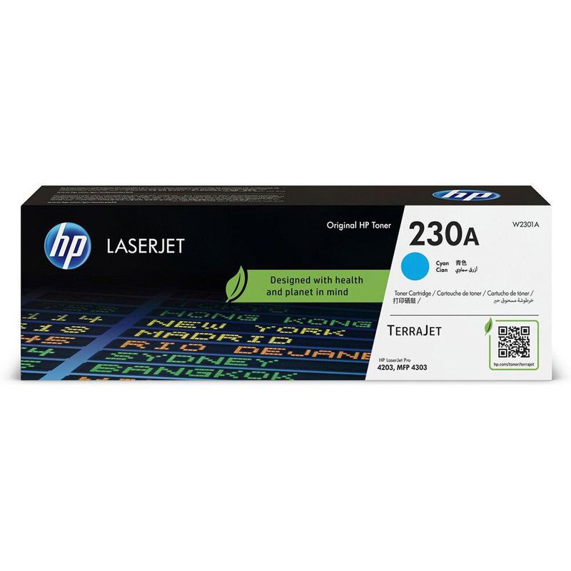 Cartucho de Tóner 230A Original para LaserJet Pro 4203 y 4303 Color Cian