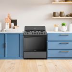 Estufa de Piso Midea Plus Chef con 6 Quemadores de 30 Pulgadas Color Negra