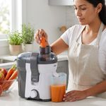 Extractor de Jugos Gris de 400 W con Boca Extra Ancha y Filtro de Acero Inoxidable