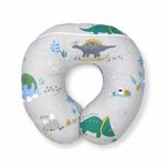 Almohada de Lactancia Algodón con Diseño de Dinosaurios Gris para Bebé