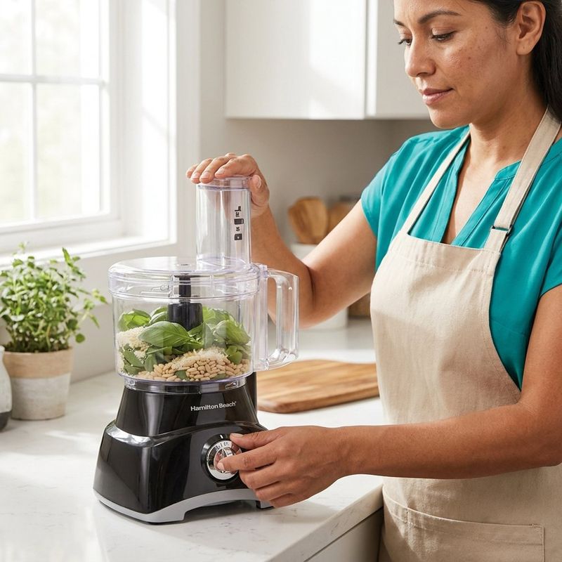 Procesador de Alimentos de 8 Tazas Negro 450 W con 2 Velocidades y Pulso