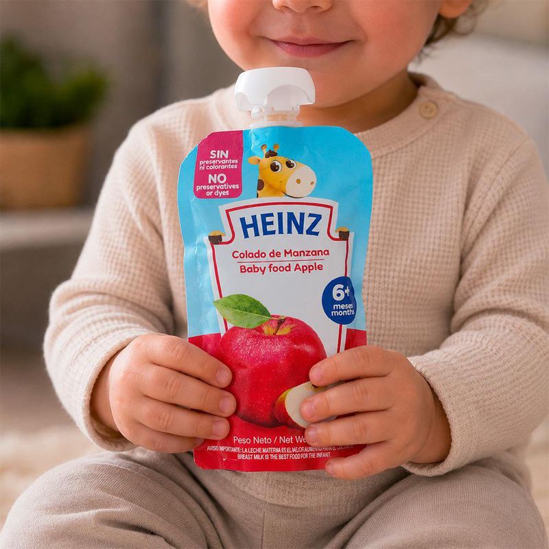 Compota de Manzana Heinz Baby Food Pouch 113 g 6+ Meses