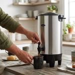 Percoladora de Café de Acero Inoxidable 35 Tazas con Luz Indicadora