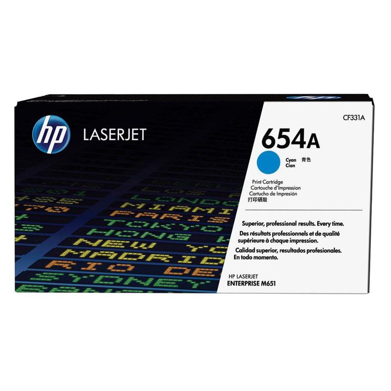 Cartucho de Tóner 654A Original para LaserJet Enterprise M651 Color Cian