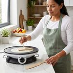 Máquina para Hacer Crepas de 32 cm Gris Antiadherente 1000 W con Accesorios
