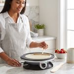 Máquina para Hacer Crepas de 32 cm Gris Antiadherente 1000 W con Accesorios