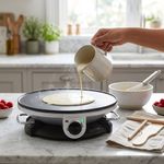 Máquina para Hacer Crepas de 32 cm Gris Antiadherente 1000 W con Accesorios