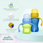 Set de Tazas Entrenadoras Advanced con Boquilla Suave Antiderrames Color Azul y Verde 150 mL y 270 mL