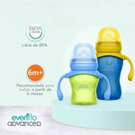 Set de Tazas Entrenadoras Advanced con Boquilla Suave Antiderrames Color Azul y Verde 150 mL y 270 mL