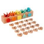 Caja de Husos Montessori de Madera para Aprendizaje Matemático