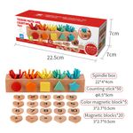 Caja de Husos Montessori de Madera para Aprendizaje Matemático