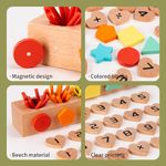 Caja de Husos Montessori de Madera para Aprendizaje Matemático