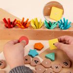 Caja de Husos Montessori de Madera para Aprendizaje Matemático
