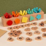 Caja de Husos Montessori de Madera para Aprendizaje Matemático