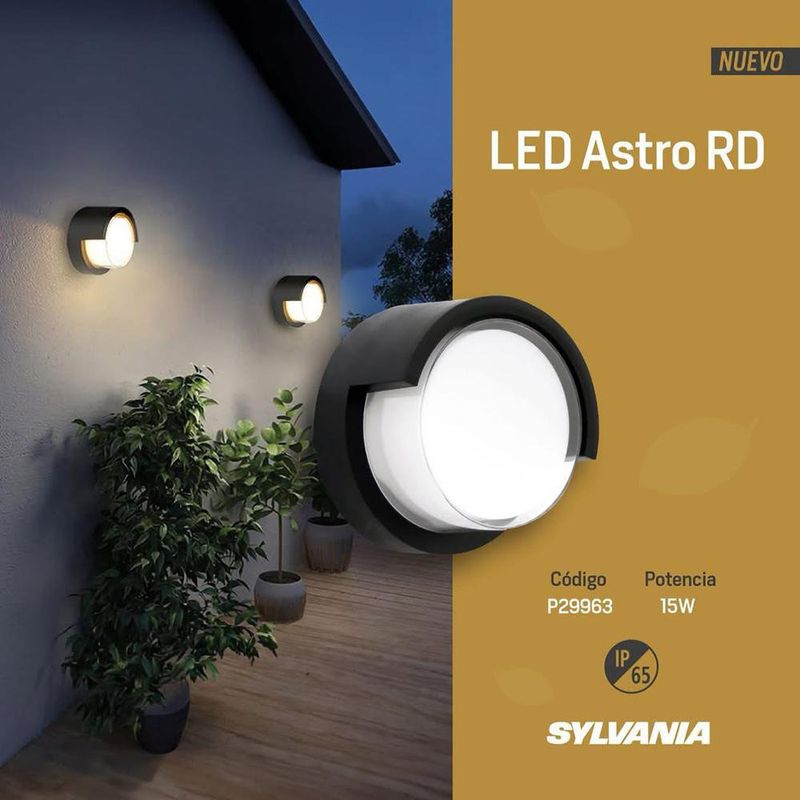 Lámpara Exterior para Pared LED de 15W Modelo Astro Redondo